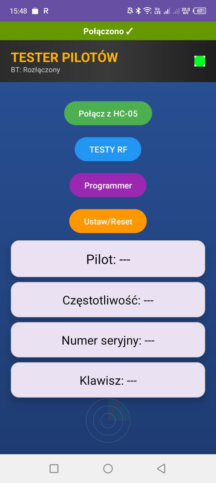 Tester pilotów — identyfikacja pilota